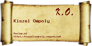 Kiszel Ompoly névjegykártya